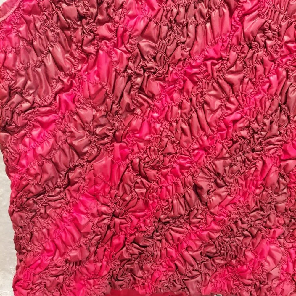 Christopher & Banks Womens L Vest Red Maroon ruched textured Colorful Bold warm - Picture 9 of 14